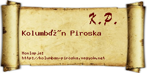 Kolumbán Piroska névjegykártya
