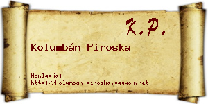 Kolumbán Piroska névjegykártya