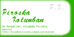 piroska kolumban business card